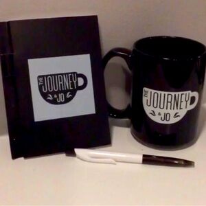 New -12oz The Journey and Jo Mug and Journal set w/pen